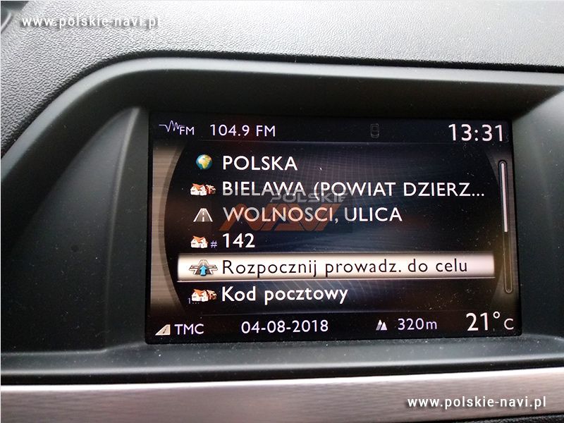 NG4 HDD NaviDrive 3D Tłumaczenie nawigacji - Polskie menu